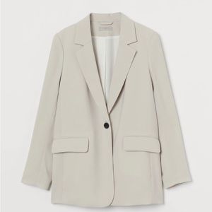 Light Beige Single Breasted Blazer Jacket